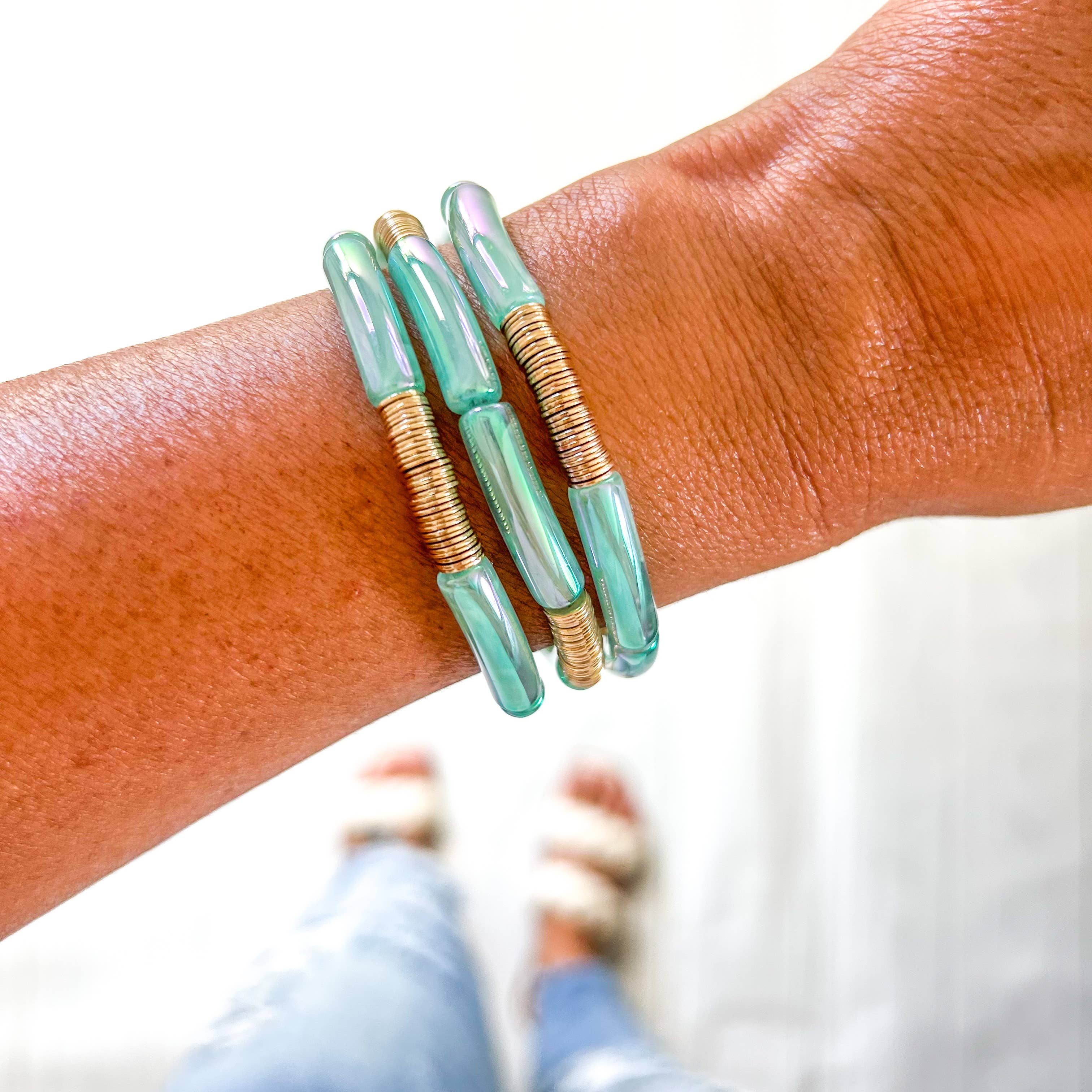 Savvy Bling - Wholesale Beaded Bracelet - Metallic Tube Bracelets101