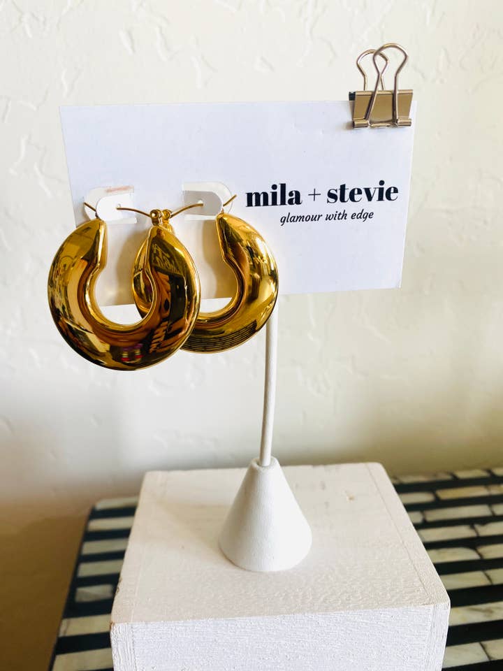 ANA Large Hoop Hollow Earrings for wholesale by mila + stevie
