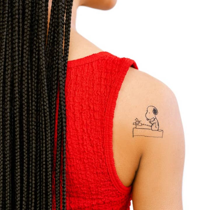 Tattly - Wholesale Temporary Tattoo - Snoopy Writer Tattoo Pair