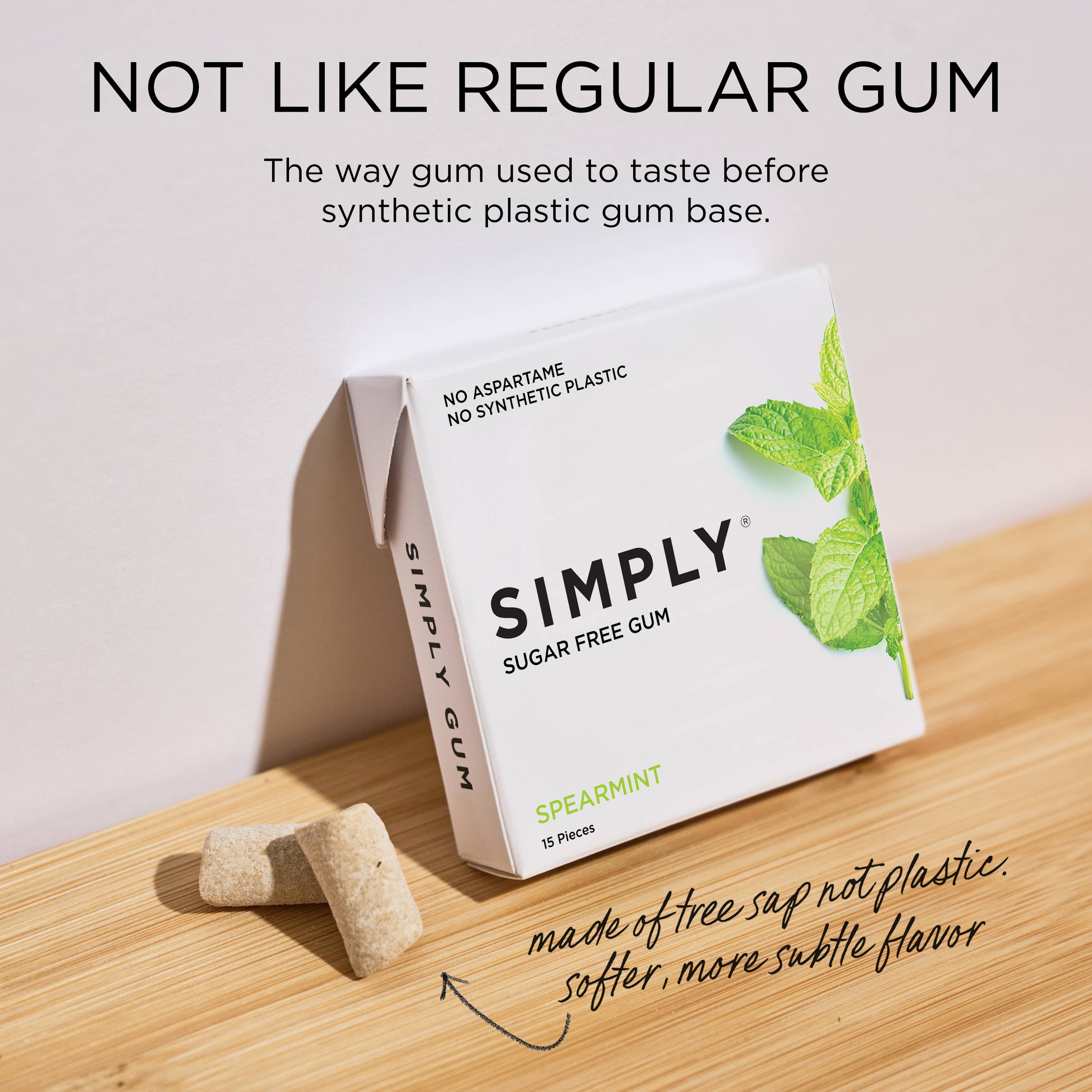 Simply Gum – wholesale Tuggummi – Sockerfritt Spearmint Tuggummi - Naturligt + Plastfritt | 6-pack5