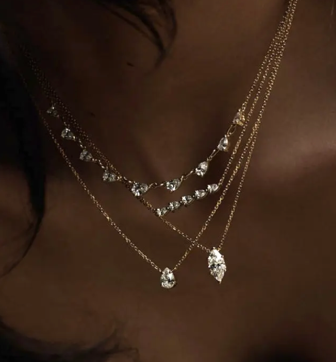 HoopLa – wholesale Pendant/charm necklace – Solitaire Collection- Steel 14K gold Necklace-layering 9