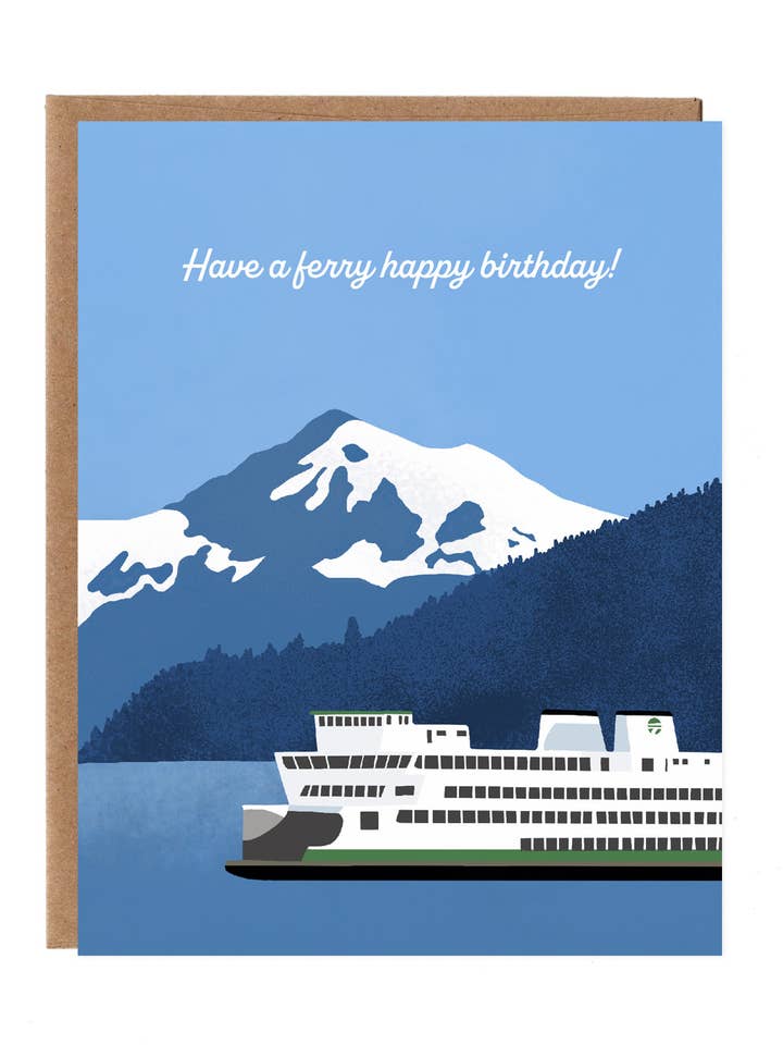 Ferry Happy Birthday Card for wholesale by Orange Twist Studio LLC