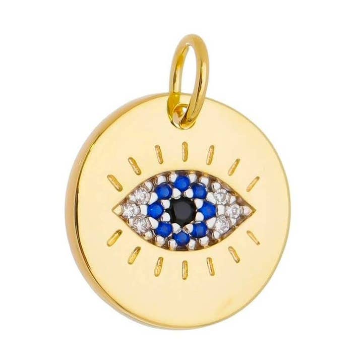 Evil Eye Plate Charm for wholesale by Donna Italiana