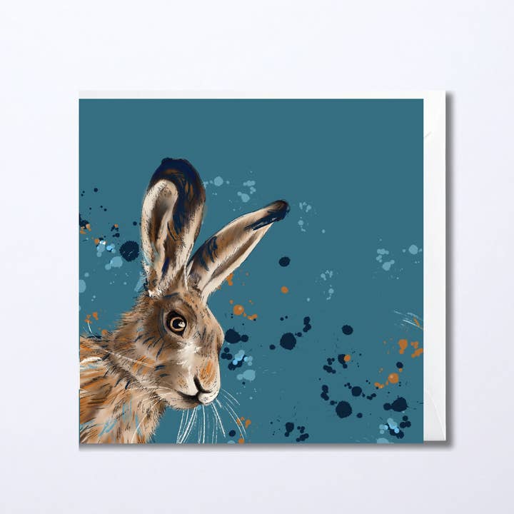 Groene Haas Digitale Kunst Wenskaart voor wholesale door Dots Allowed