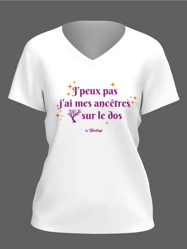 T-shirt mantra "Jag kan inte, jag har mina förfäder på ryggen" för wholesale av Le Sortilege