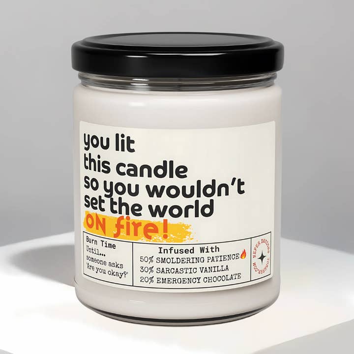 Encendiste esta vela para no incendiar el mundo | Autocuidado para crisis emocionales para venta al por mayor de Nefer Designer Candles & Home Decor