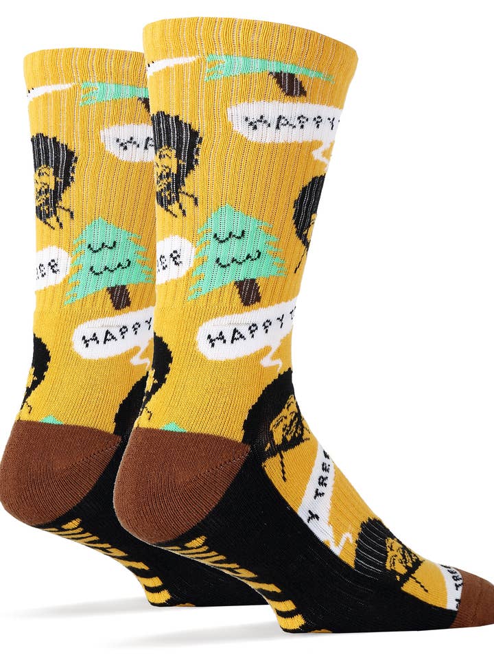 Oooh Yeah/Sock It Up/Oooh Geez Slippers - Wholesale Sokken - Heren - Bob Ross Happy Tree | Grappige sokken voor heren1