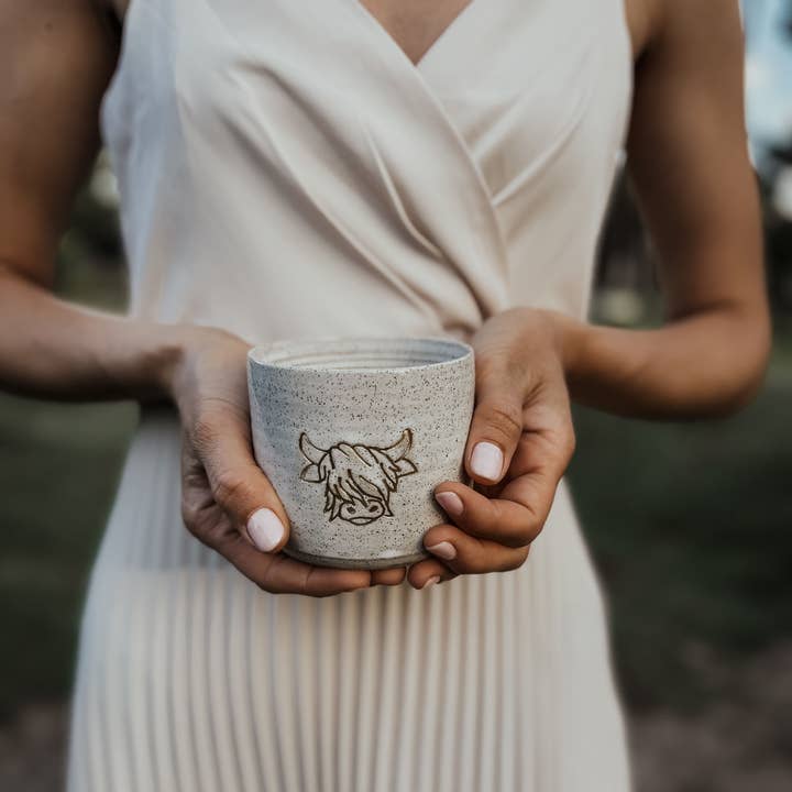 Wolf and Clay Pty Ltd - Wholesale Coffee mug - Ceramic Mug - Highland Cow0