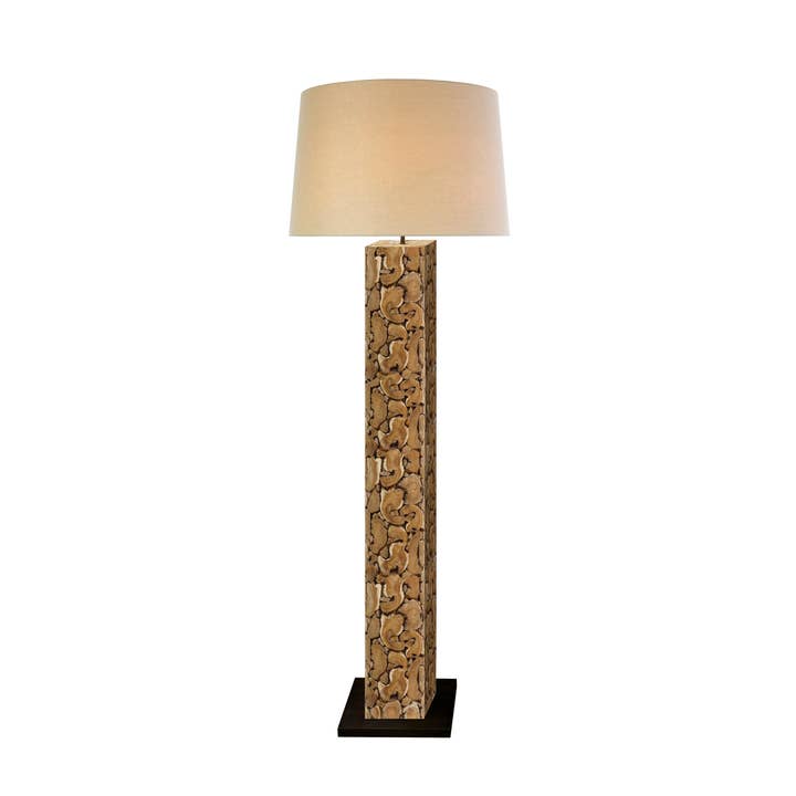 Teak Wood Patch Floor Lamp FL611 for wholesale by Continental Home