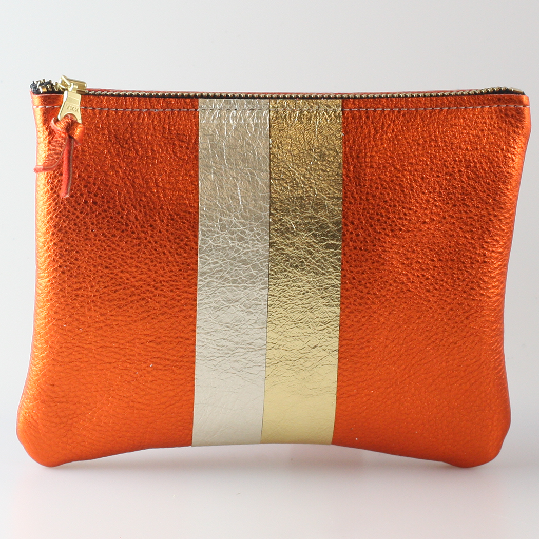 Zina Kao Exclusives - Wholesale Pouch - Women's - The Everyday Pouch: BRIGHT Metallic Stripes - 2 sizes! 0