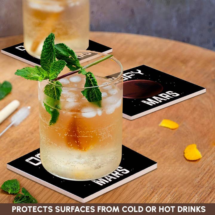 3dRose - Wholesale Coasters - 3dRose, Funny space Mars exploration and colonization Occupy Mars., Coaster2