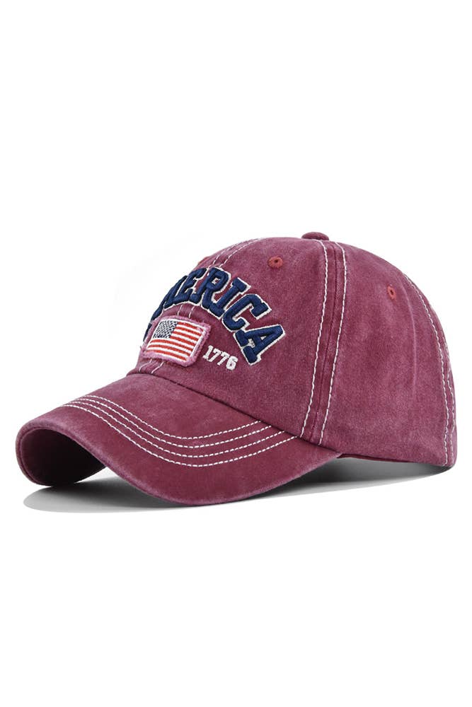 UNISHE - Vente Casquette de baseball – femme - Casquette de baseball brodée drapeau américain DXCB3276