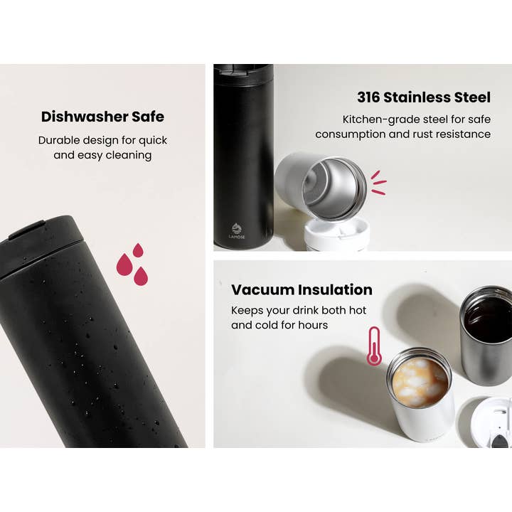 LAMOSE - Wholesale Insulated mug/tumbler - Custom Engraved Business Logo Skinny Coffee Tumbler7