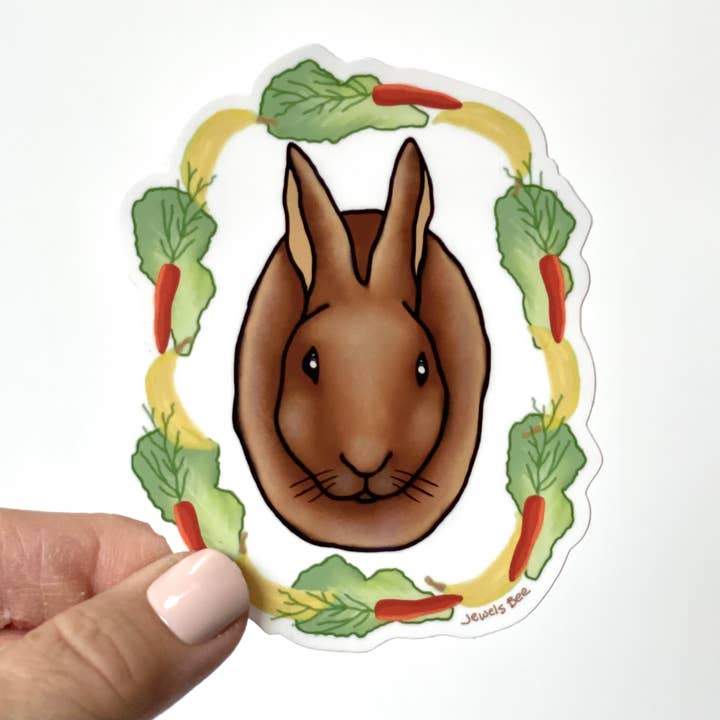 Adesivo de coelho com coroa de vegetais por atacado de Art Magic by Jewels Bee