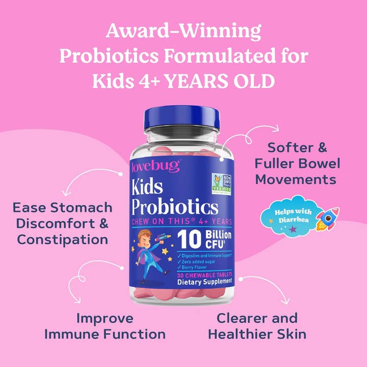 LoveBug Probiotics - Wholesale Oral Supplement/Vitamin - Kids Probiotics- Chewable 60 count