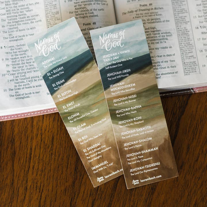 Names of God Bookmark for wholesale by Lauren Ibach