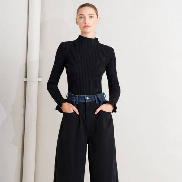 A denim pant with pockets and wide leg - FP1057-A BLACK and other Purchase Wholesale pantalones vaqueros. Free Returns & Net 60 Terms on Faire trending on Faire.