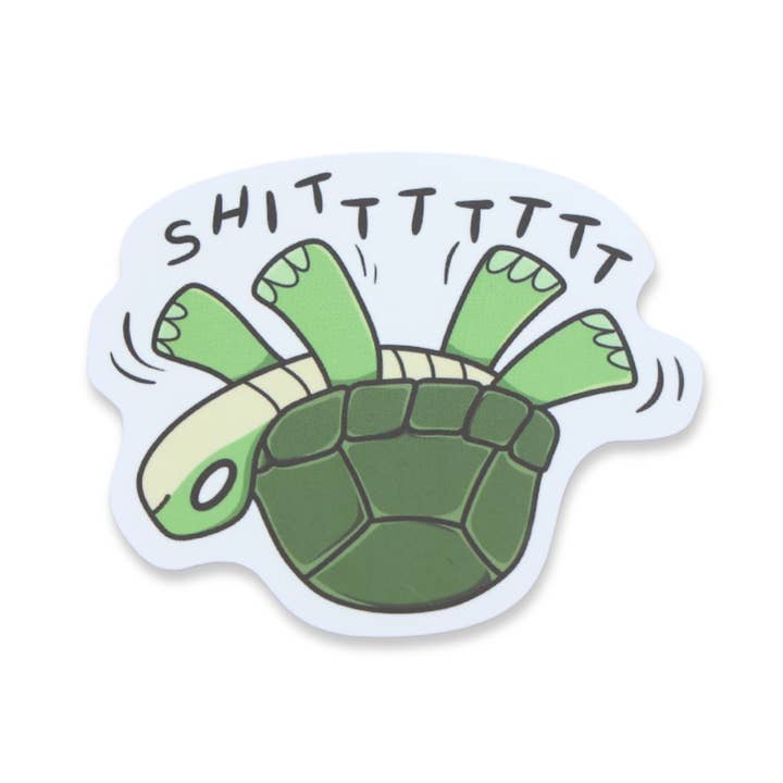 Shittttttt Turtle Funny Vinyl Sticker for wholesale by Sleazy Greetings