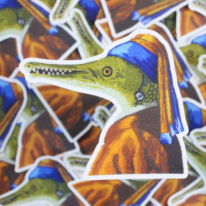 Autocollant en vinyle Poisson Gar avec une perle. pour la vente par Emmy's Fibre Arts
