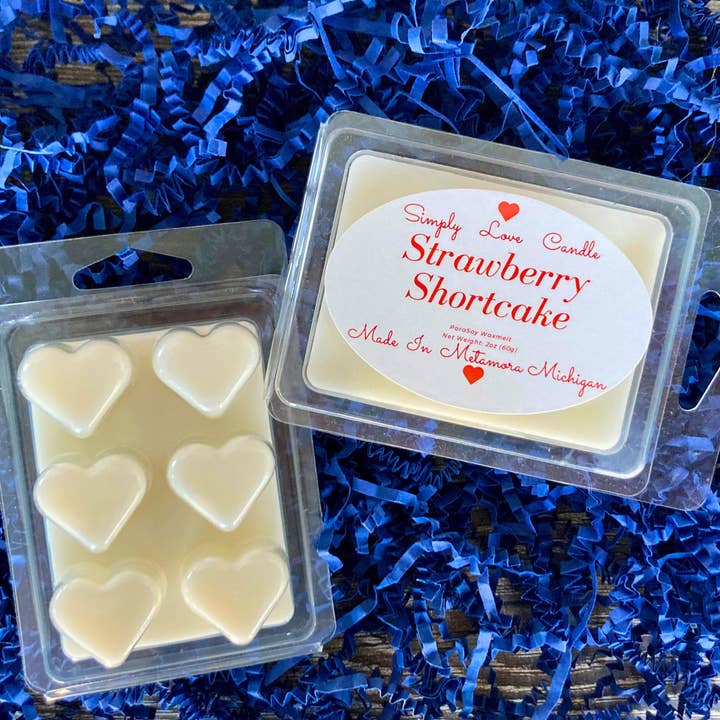 Strawberry + Vanilla Wax Melt | Heart Shape Tarts for Warmer for wholesale by Simply Love Candle