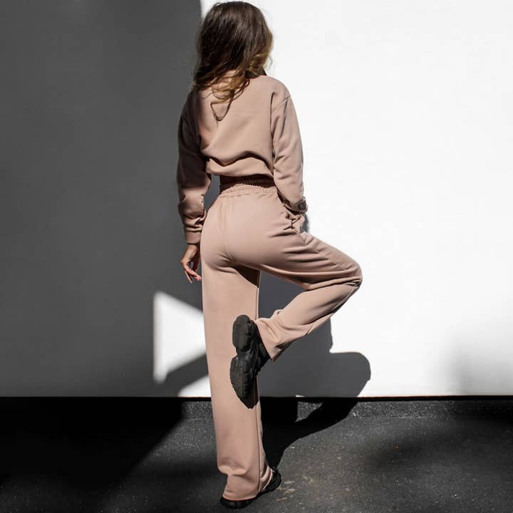 HIDDENBRAND - Wholesale Lounge Set - Women's - Drawstring zip-up sweatshirt & pant 2 piece set outfits15