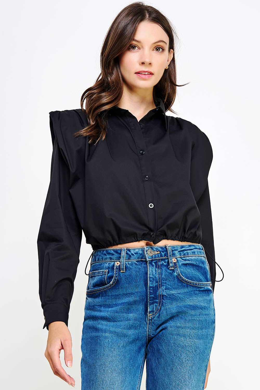 Strut & Bolt – Engroshandel Skjorte med buttondown – til kvinder – Skulderpude Button Down Poplin skjorte11