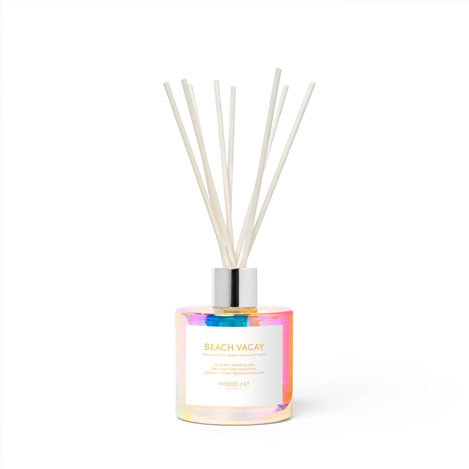 Moodcast Fragrance Co. - Wholesale Reed Diffuser - Reed Diffuser - Vibes - Beach Vacay - 3.4 oz Glass Jar