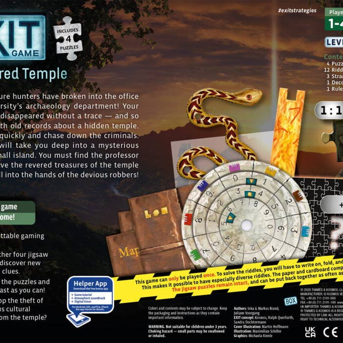 Thames & Kosmos UK LP – wholesale Brädspel – EXIT Det heliga templet (med pussel) Escape Room Brädspel