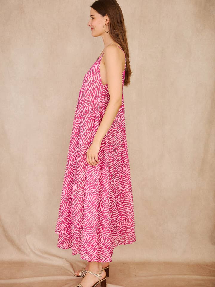 Pink zebra print long dress - Orice for wholesale on Faire
