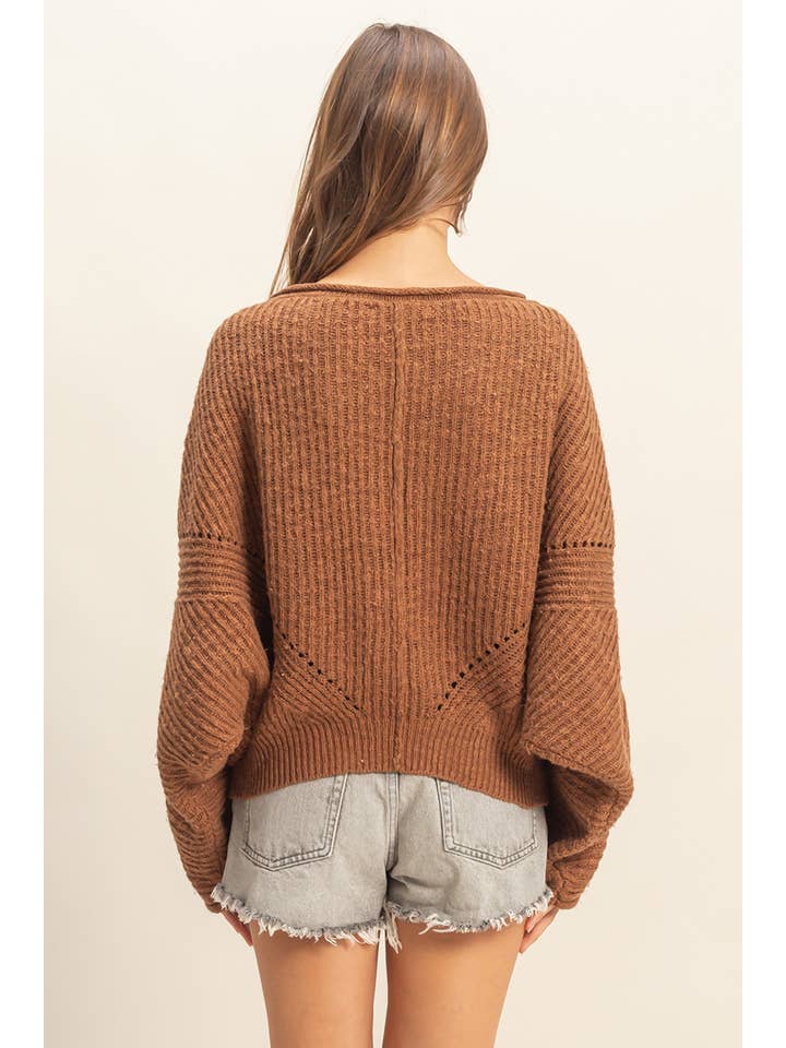 HYFVE - Wholesale Knit Sweater - Women's - Ribbed Drop Sleeve Sweater3