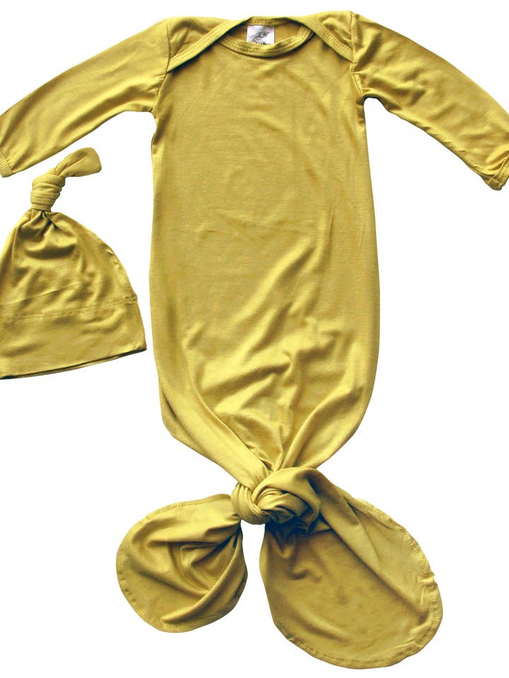Rocket Bug - Wholesale Babygown Set - Baby - Silky Knotted Baby Gown with Knotted Hat - Infant Sleeper12