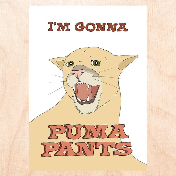 FINEASSLINES - Wholesale Congratulations card - PUMA PANTS Congratulations Card