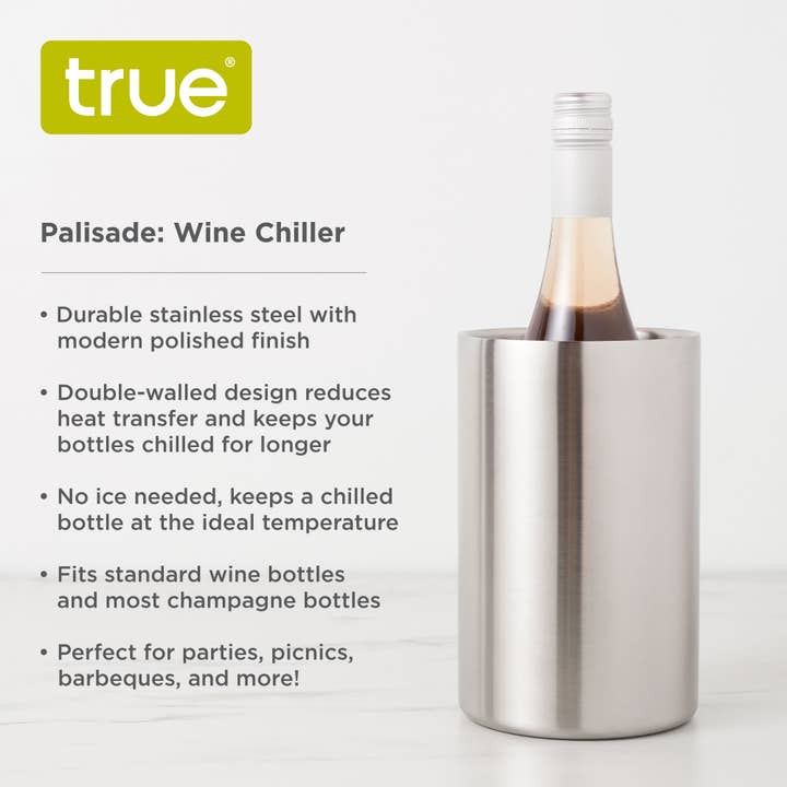 TRUE - Wholesale Wine Bucket - Palisade Double Wall Polished Stainless Steel Wine Chiller4