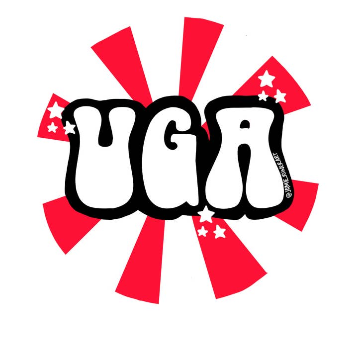 Jamie Joiner Art - Wholesale Sticker - UGA Retro Circle