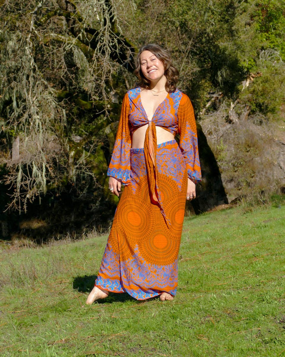 Zig Zag Asian Collection - Wholesale Blouse - Women's - Vivid Floral Mandala Wrap Top1