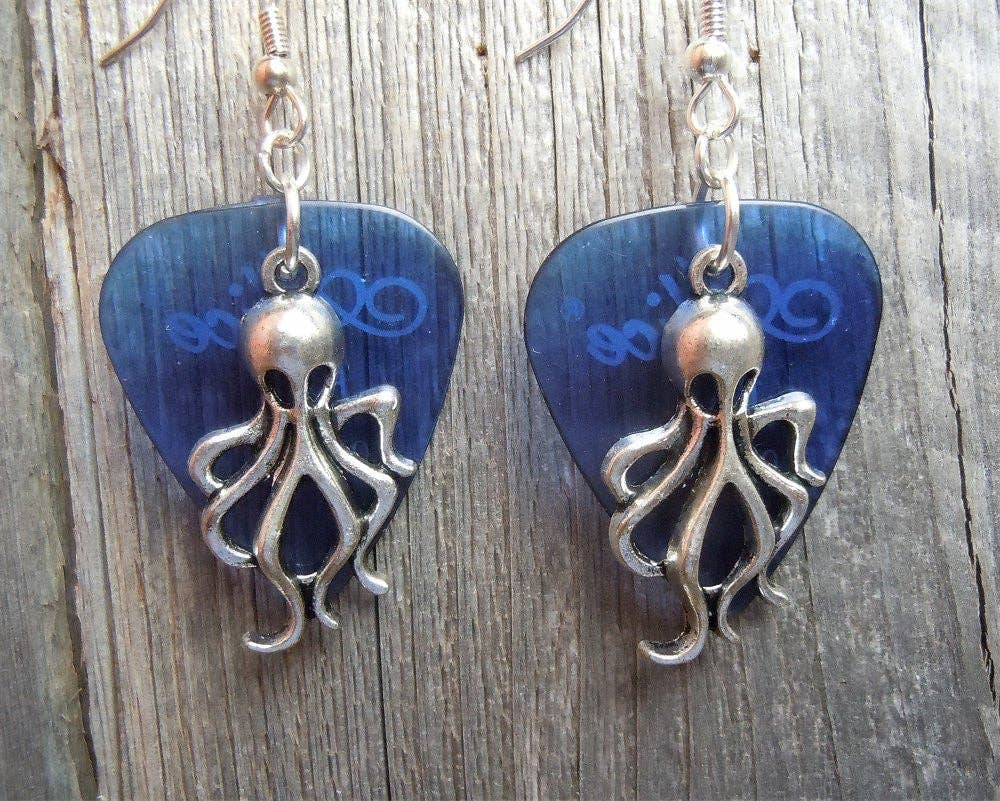 Simply Raevyn - Wholesale Dangle Earrings - Octopus Charm Guitar Pick Earrings14