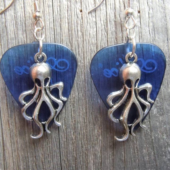 Simply Raevyn - Wholesale Dangle Earrings - Octopus Charm Guitar Pick Earrings14