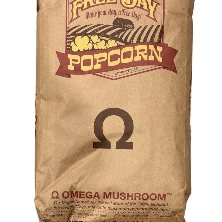 Free Day Popcorn Company - Wholesale Popcorn - Omega Mushroom™, 50 lb bag