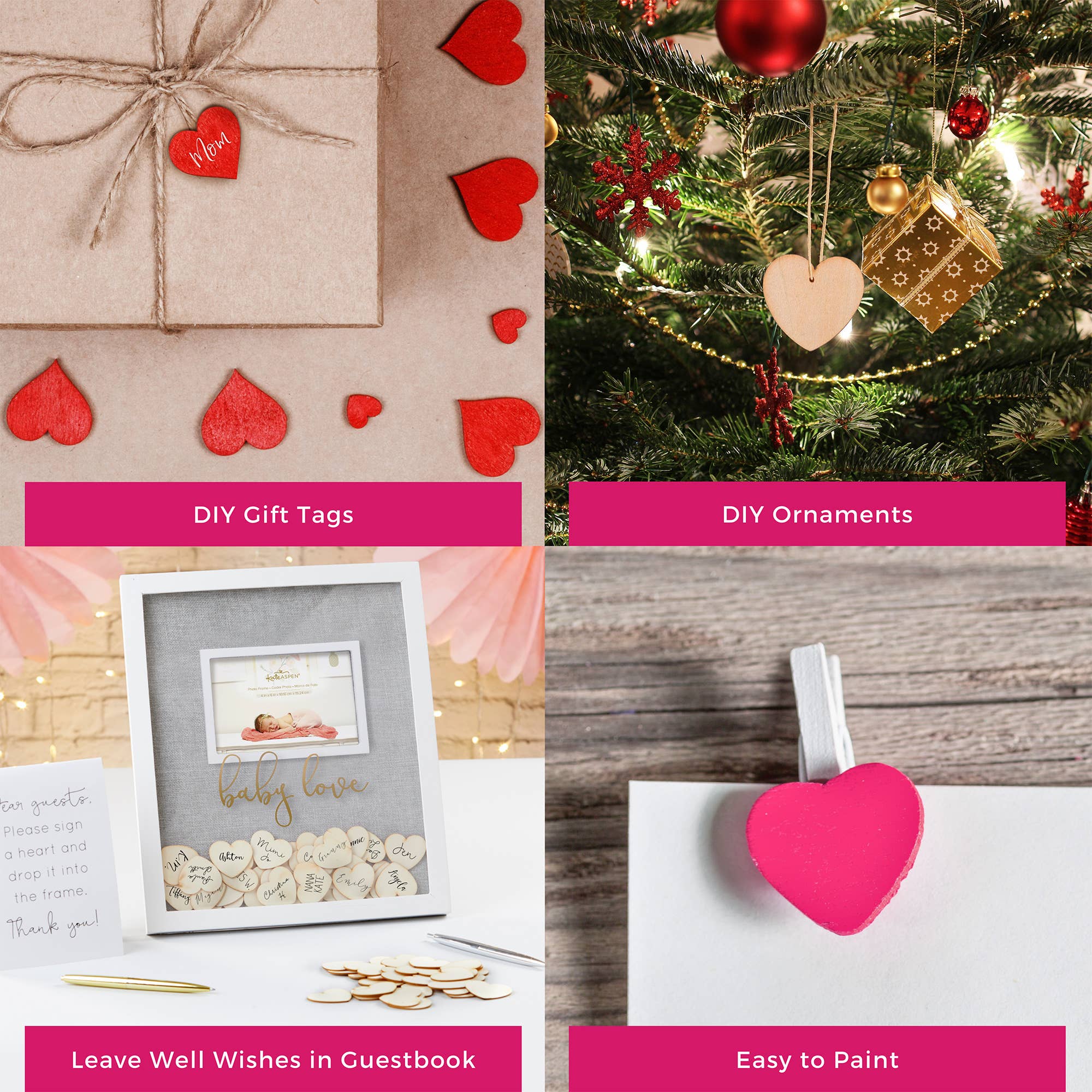 Kate Aspen - Wholesale Guest Book - Wooden Hearts for Guest Book Alternative (Set of 75)4