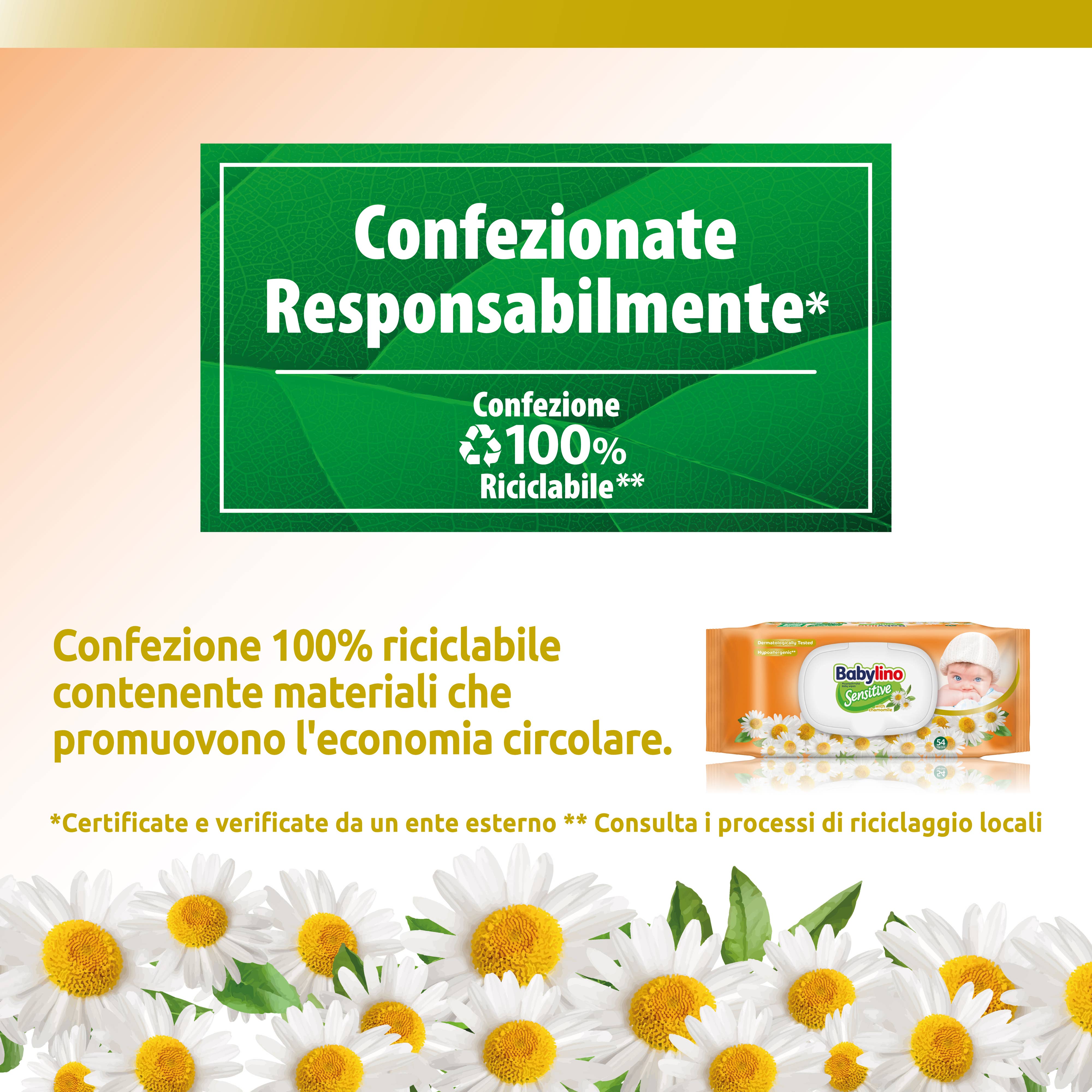 Babylino - Wholesale Face & Body Wipes - Baby - Babylino Sensitive Wipes with Chamomile, 98% Natural, 54 Pcs5