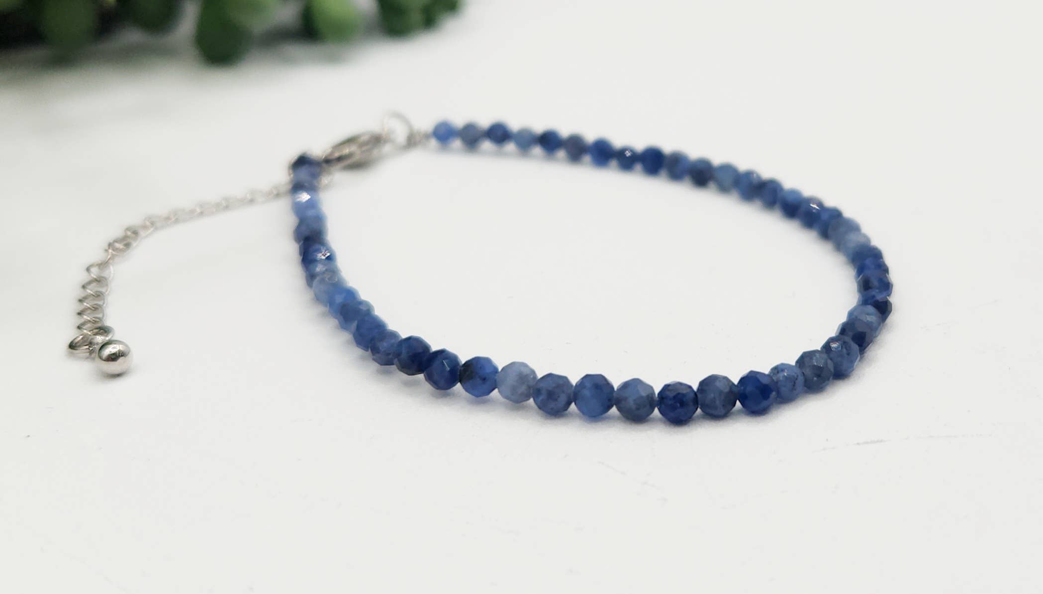 Meraki Gemstones – wholesale Beaded bracelet – Sodalite Bracelet Faceted 3MM w/Silver Color Clasp1