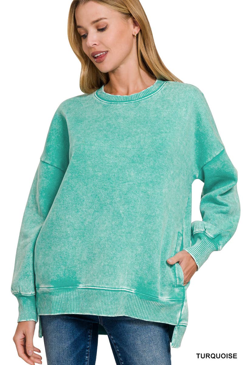 42POPS - Wholesale Sweatshirt - Women's - ',,, Fleece Hi Low Hem Pullover With Pockets71