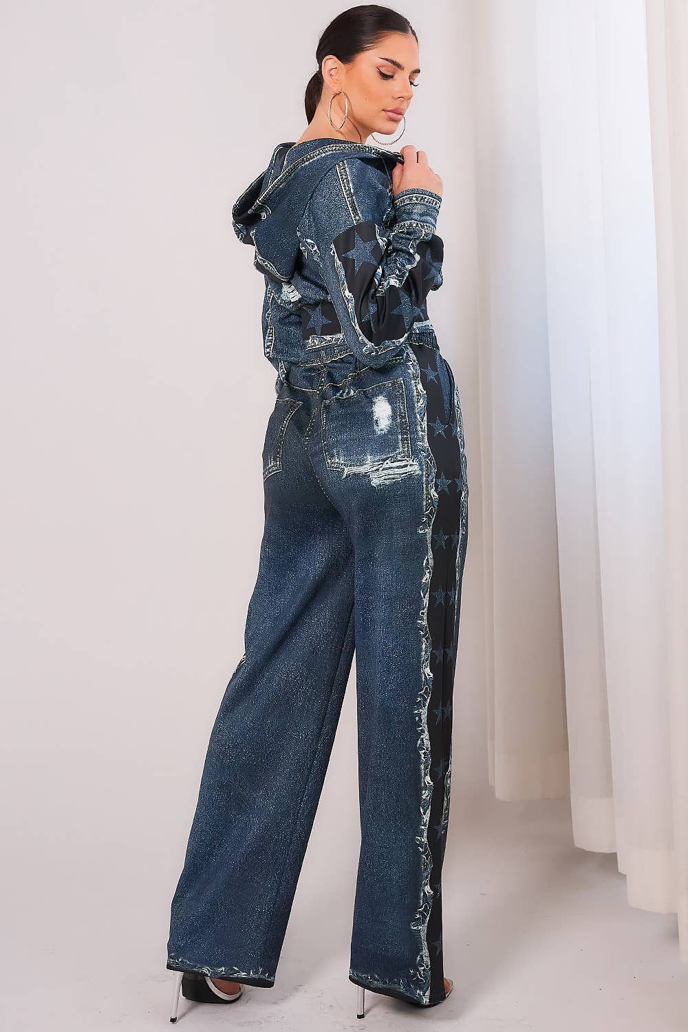 ÍNDIGO OSCURO BJ2142_Solo chaqueta con capucha y cremallera con efecto vaquero de venta al por mayor en Faire3