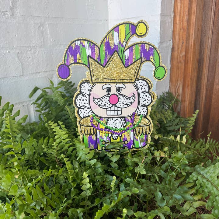 Lovely Reese - Wholesale Outdoor Sign - Jester Mardi Gras Nutcracker