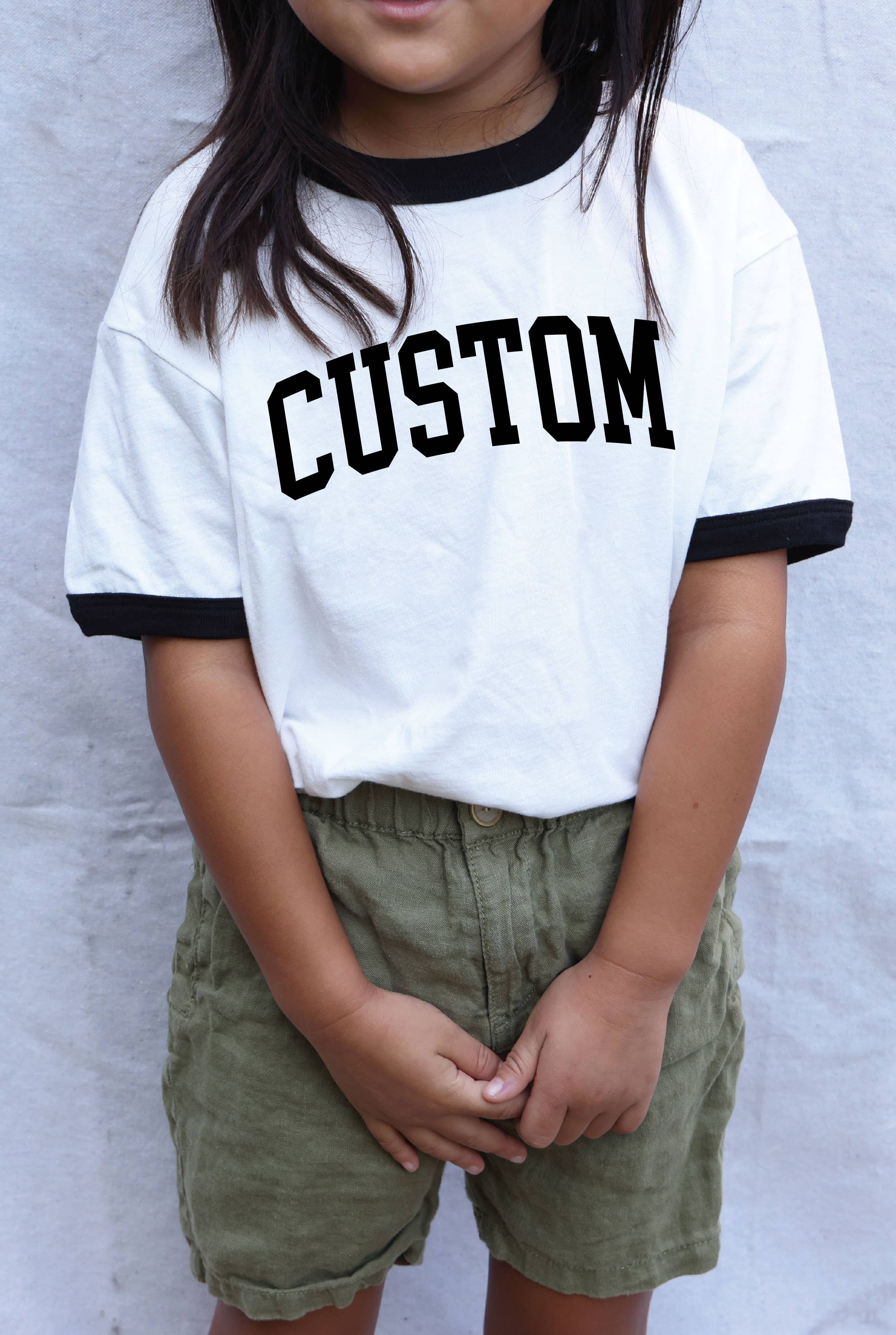 OAT COLLECTIVE - Wholesale Screen Printed T-Shirt - Kids - CUSTOM Toddler Unisex Ringer Top