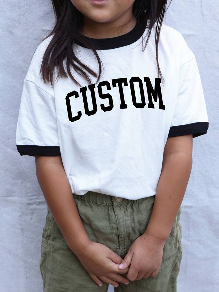 CUSTOM Toddler Unisex Ringer Top for wholesale by OAT COLLECTIVE