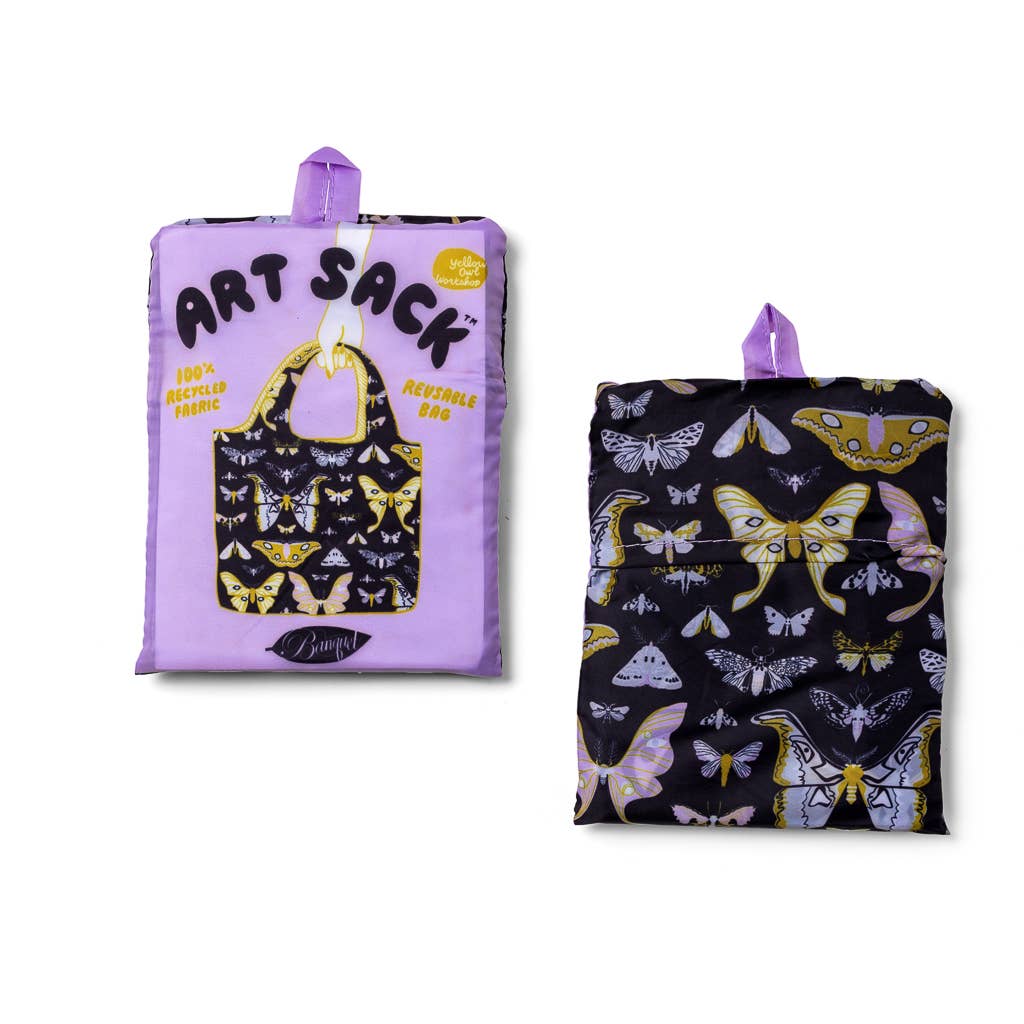 Yellow Owl Workshop - Wholesale Tote Bag - Women's - Moths Art Sack® by Banquet Workshop - Reusable Tote Bag1