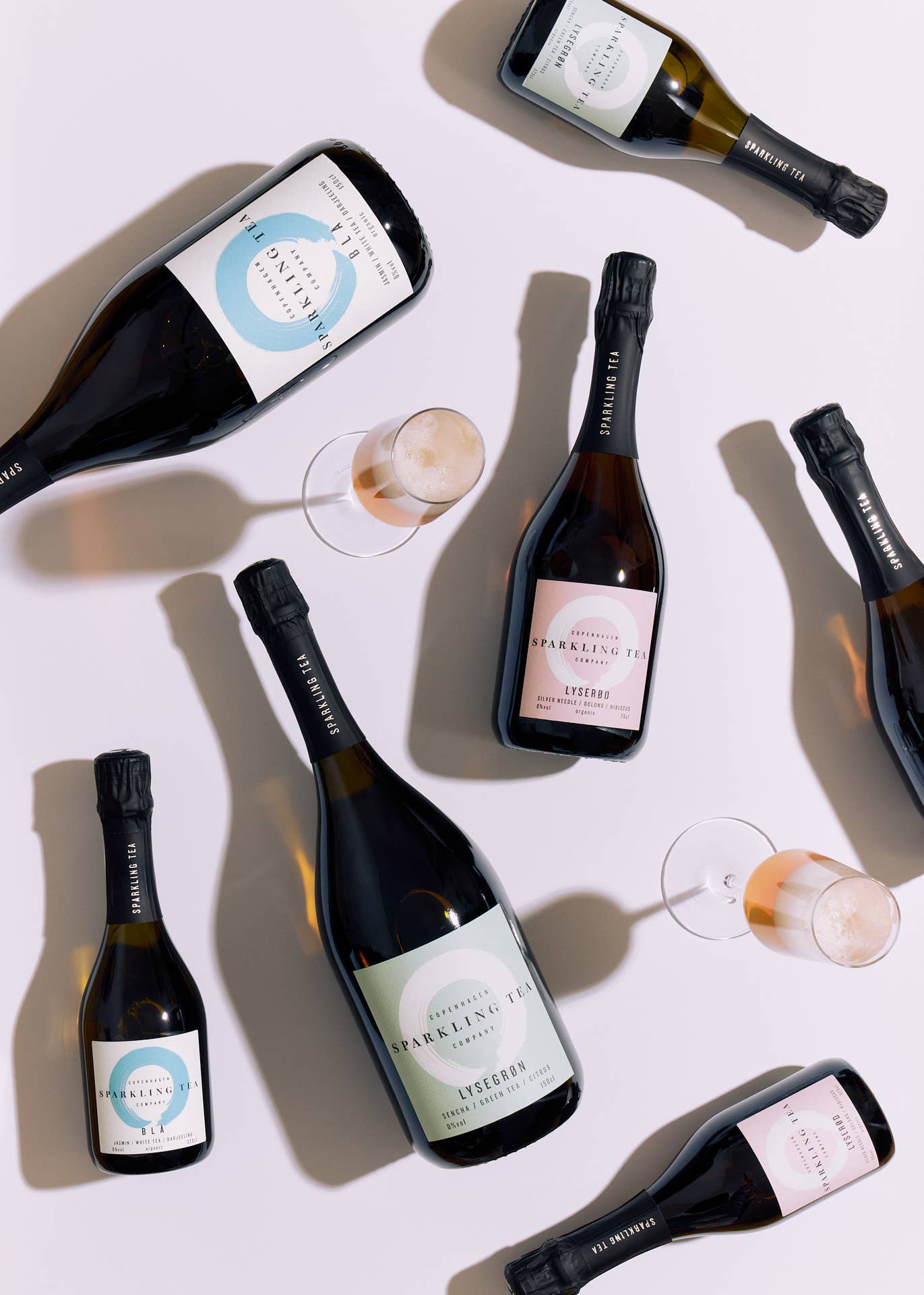 Zepeim - Wholesale Non-Alcoholic Spirits/Wine/Beer - Copenhagen Sparkling Tea Lysegron, Bla, Lyserod (Mixed Case)7