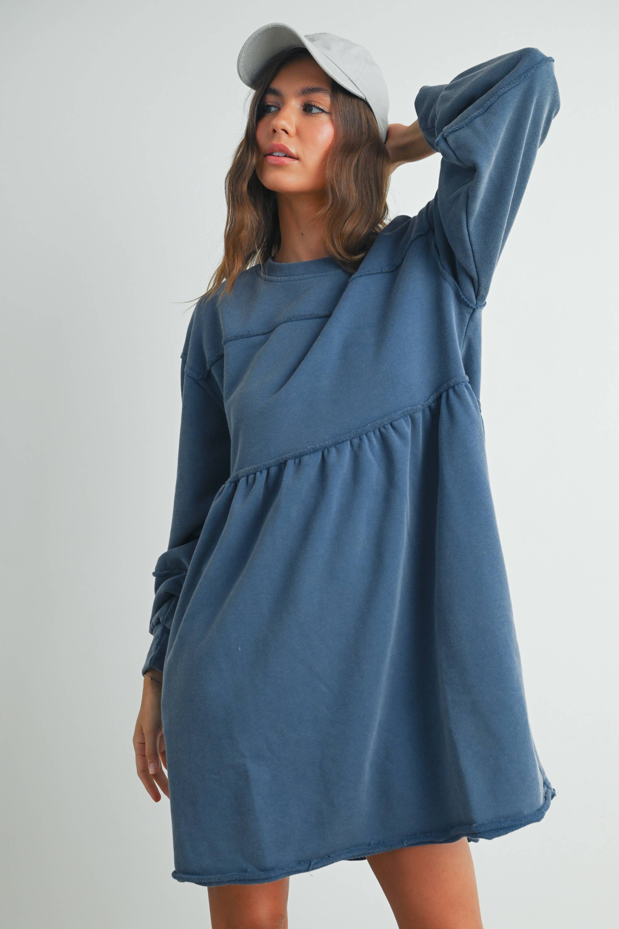 BUTTERMELON – wholesale Dress – Women's – Fall Full Sleeve Winter Mini Dress - BMD750714