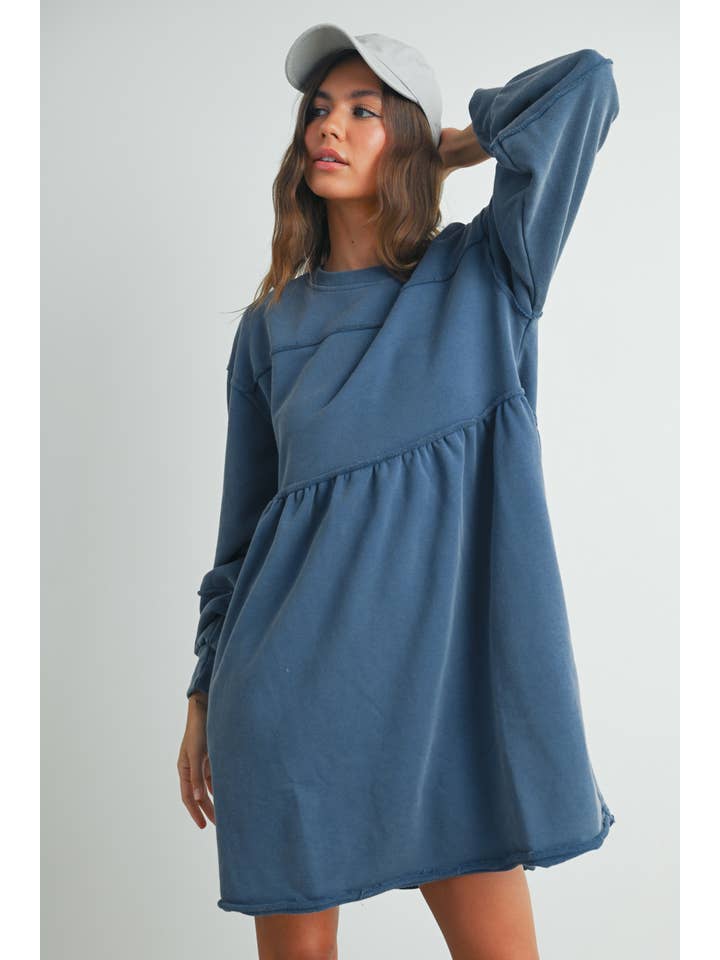 BUTTERMELON – wholesale Dress – Women's – Fall Full Sleeve Winter Mini Dress - BMD750714